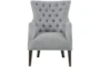 Hannah Ivory Button Tufted Wingback Arm Chair - Front