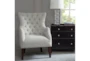 Hannah Ivory Button Tufted Wingback Arm Chair - Room