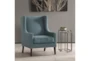 Barton Slate Blue Wingback Arm Chair - Room