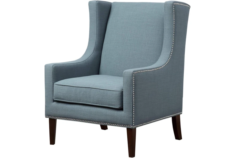 Barton Slate Blue Wingback Arm Chair