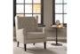 Maxwel Linen Tufted Wingback Arm Chair - Room
