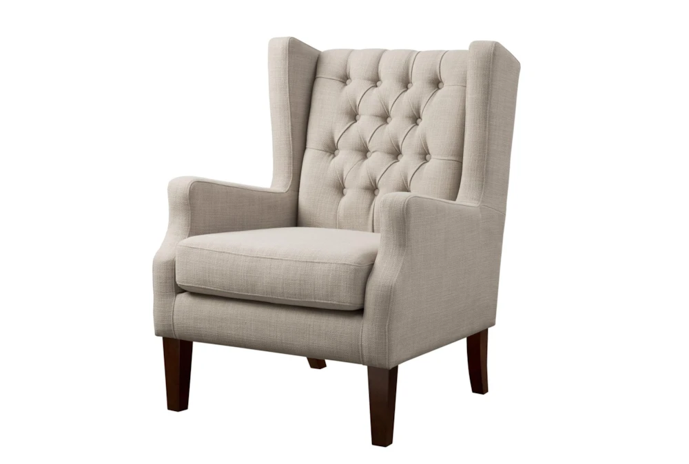 Maxwel Linen Tufted Wingback Arm Chair