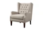 Maxwel Linen Tufted Wingback Arm Chair - Signature