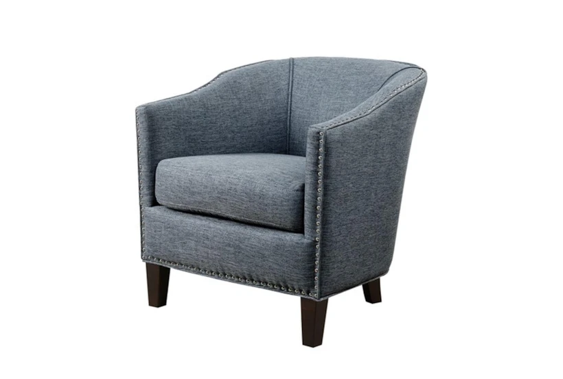 Fremont Slate Blue Barrel Arm Chair - 360