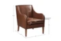 Ferguson Brown Faux Leather Arm Chair - Detail