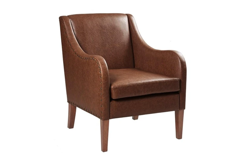 Ferguson Brown Faux Leather Arm Chair - 360