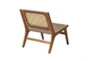 Oslo Brown Faux Leather Woven Accent Chair - Detail