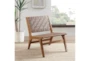 Oslo Brown Faux Leather Woven Accent Chair - Room