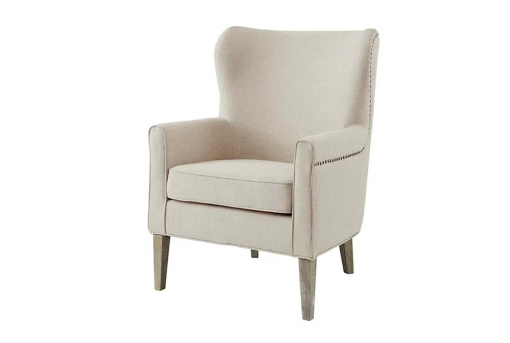 Colette Natural Accent Wingback Arm Chair