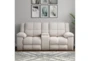 Buster Opal Taupe 86" Manual Reclining Console Loveseat - Front