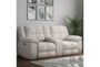 Buster Opal Taupe 86" Manual Reclining Console Loveseat - Signature