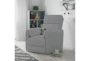Rayna Grey Plush Channelled Power Swivel Glider Recliner - Room