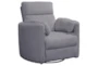 Rayna Grey Plush Channelled Power Swivel Glider Recliner - Signature