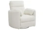 Rayna Ivory Plush Channelled Power Swivel Glider Recliner - Signature