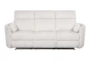Rayna Ivory Plush Channelled 88" Power Reclining Sofa - Front