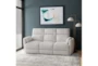 Rayna Ivory Plush Channelled 88" Power Reclining Sofa - Room