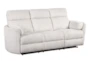 Rayna Ivory Plush Channelled 88" Power Reclining Sofa - Signature