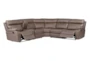 Theon Stokes Toffee 126" 6 Piece Manual Reclining Sectional - Detail
