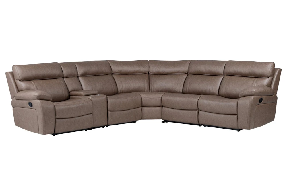 Theon Stokes Toffee 126" 6 Piece Manual Reclining Sectional