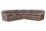 Theon Stokes Toffee 126" 6 Piece Manual Reclining Sectional - Signature