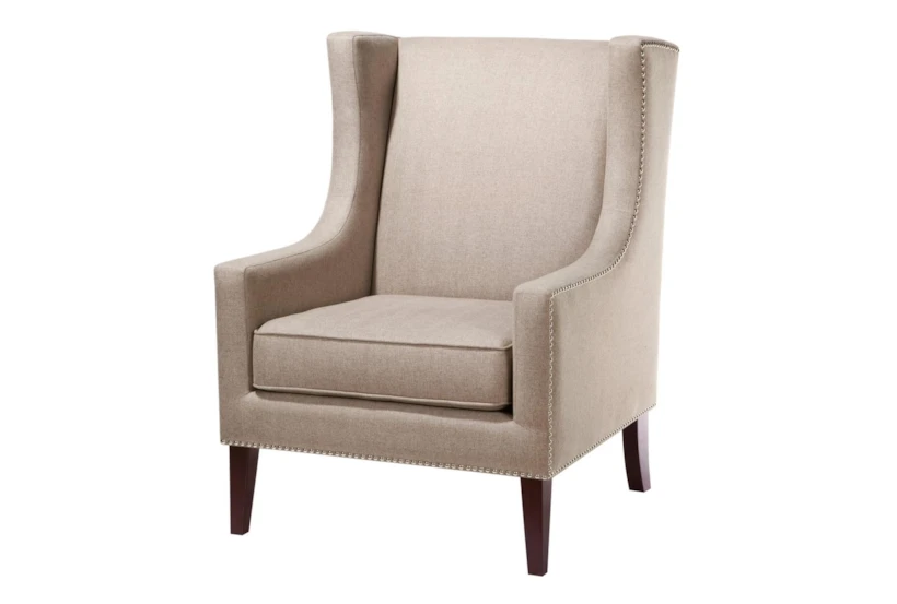 Barton Taupe Wingback Arm Chair - 360
