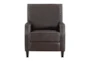 Slater Dark Brown Faux Leather Push Back Recliner - Front