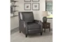 Slater Dark Brown Faux Leather Push Back Recliner - Room