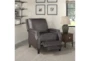 Slater Dark Brown Faux Leather Push Back Recliner - Room
