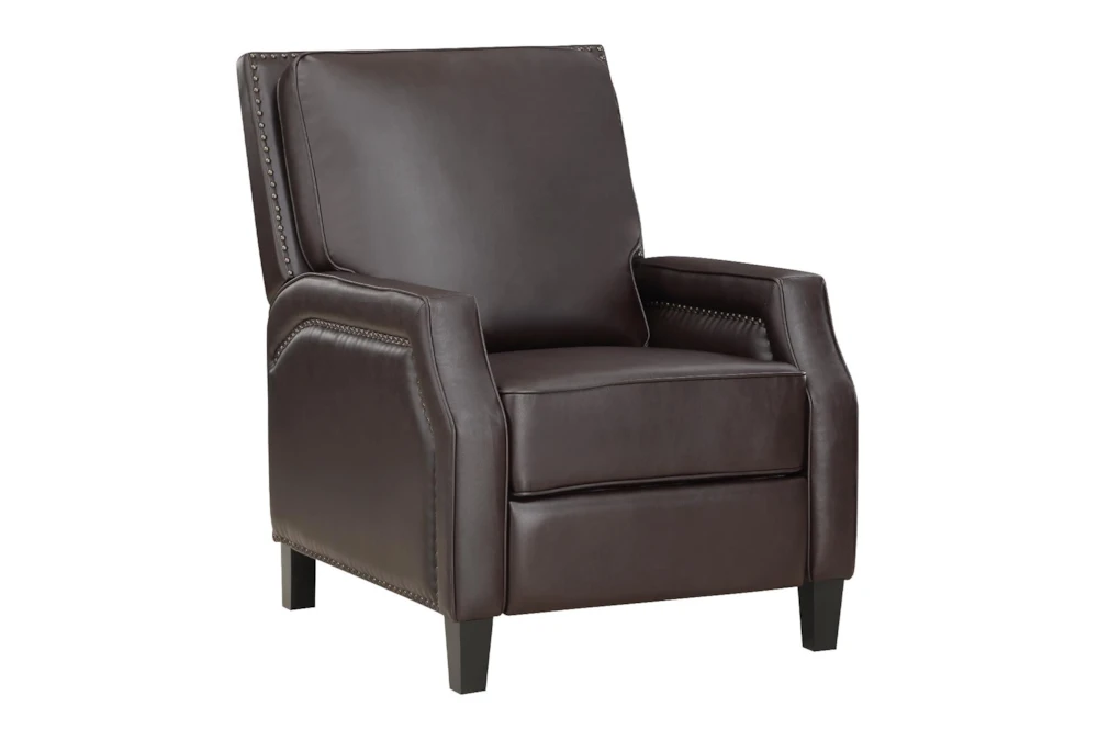 Slater Dark Brown Faux Leather Push Back Recliner