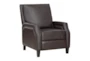 Slater Dark Brown Faux Leather Push Back Recliner - Signature