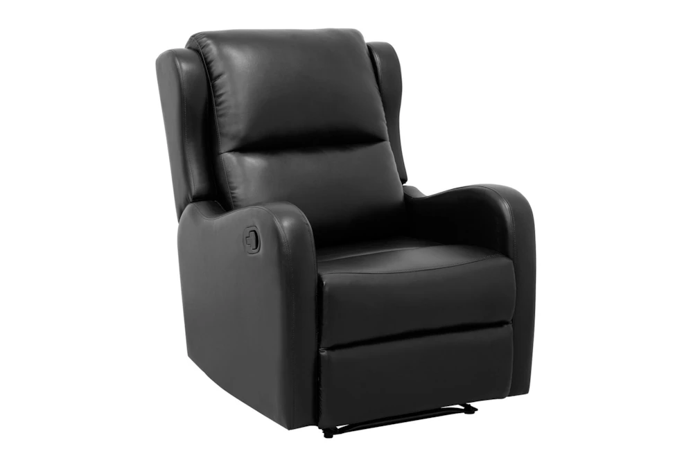 Brentwood Black Faux Leather Manual Recliner