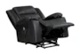 Foster Black Faux Leather Power Lift Recliner - Detail