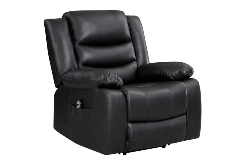 Foster Black Faux Leather Power Lift Recliner - 360