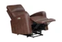 Driggs Brown Faux Leather Power Lift Recliner W/USB - Detail
