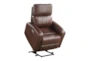Driggs Brown Faux Leather Power Lift Recliner W/USB - Detail