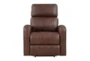 Driggs Brown Faux Leather Power Lift Recliner W/USB - Front