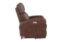 Driggs Brown Faux Leather Power Lift Recliner W/USB - Side
