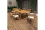 83" Modern Outdoor Teak Wood Dining Set For 6 - Room