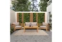 Modern Outdoor Grey + Teak 4 Piece Sofa Conversation Set - Room
