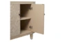 47"Modern Light Wash Geometric Carve Demilune 4 Door Cabinet - Detail