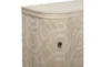 47"Modern Light Wash Geometric Carve Demilune 4 Door Cabinet - Detail