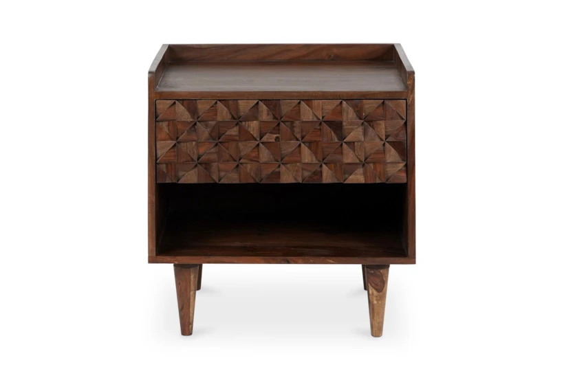 Lucian Brown 1-Drawer Nightstand - 360