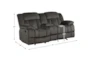 Magnus Brown 79" Reclining Console Loveseat - Detail