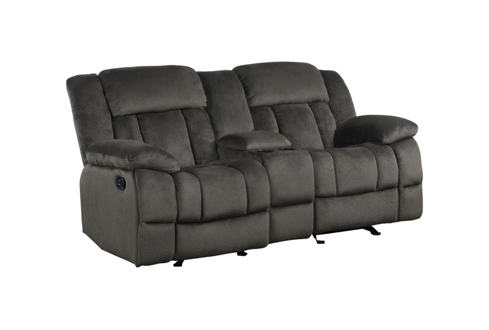 Magnus Brown 79" Reclining Console Loveseat