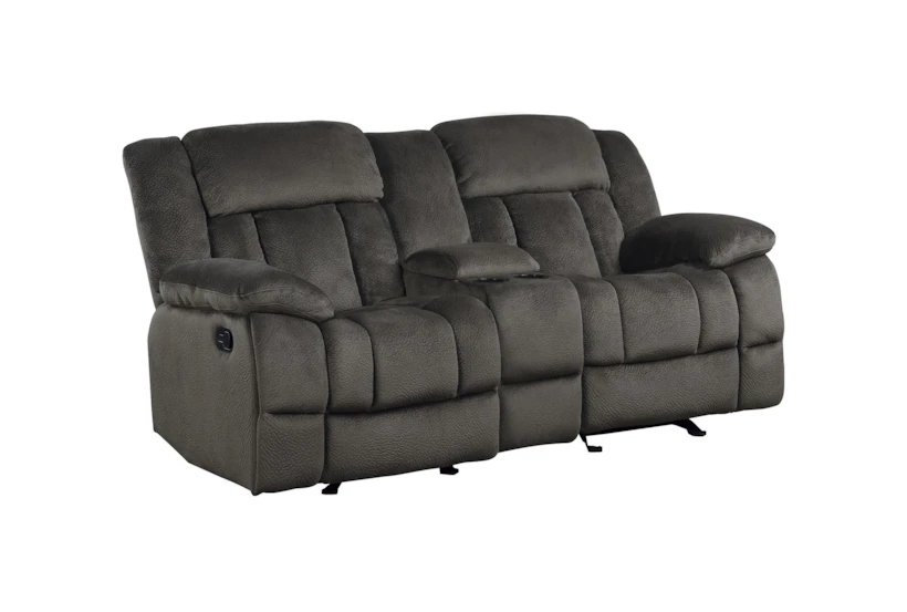 Magnus Brown 79" Reclining Console Loveseat - 360