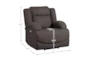 Rosalie Brown Power Recliner With USB - Detail