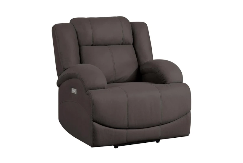 Rosalie Brown Power Recliner With USB - 360
