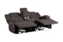 Rosalie Brown 71" Power Reclining Console Loveseat With USB - Detail