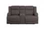 Rosalie Brown 71" Power Reclining Console Loveseat With USB - Front