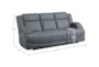 Rosalie Steel Blue 82" Power Reclining Sofa With USB - Detail